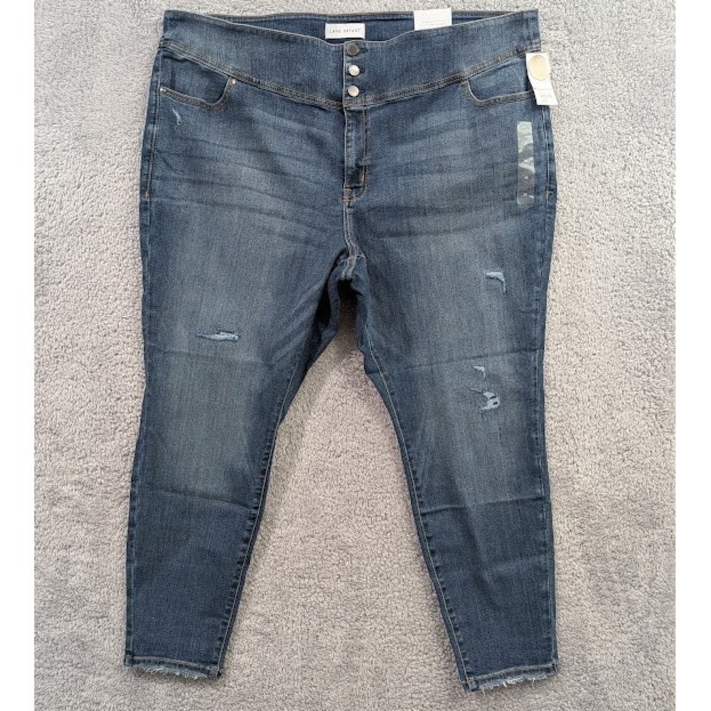 Lane Bryant Jegging Size 28 Wash High-Rise Flex Magic Waistband Distressed NWT